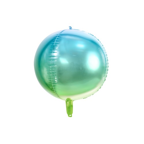 Фольгированный шар "МЯЧ" зелёно-голубой