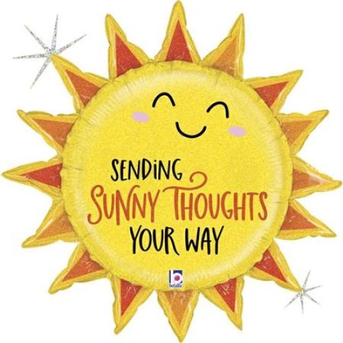 Фольгированный шар, солнце «SENDING SUNNY THOUGHTS YOUR WAY»