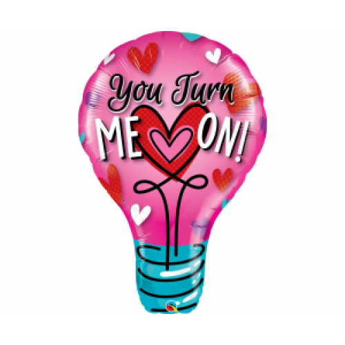 Foil balloon light bulb «YOU TURN ME ON» 