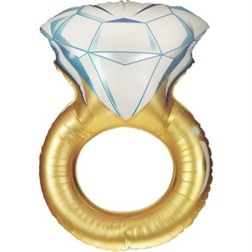 Foil balloon "WEDDING RING", golden