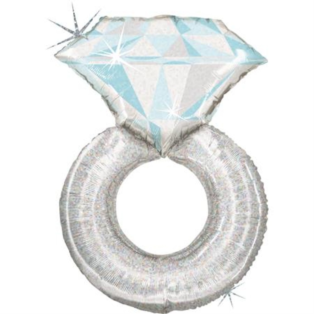 Foil balloon «WEDDING RING», silver