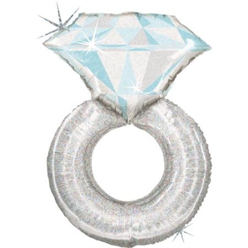 Foil balloon «WEDDING RING», silver