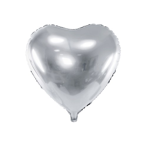 Heart, silver metallic, 61cm