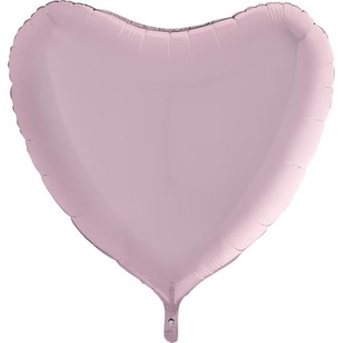Сердце, пастельно-розовый, металлик, 91см