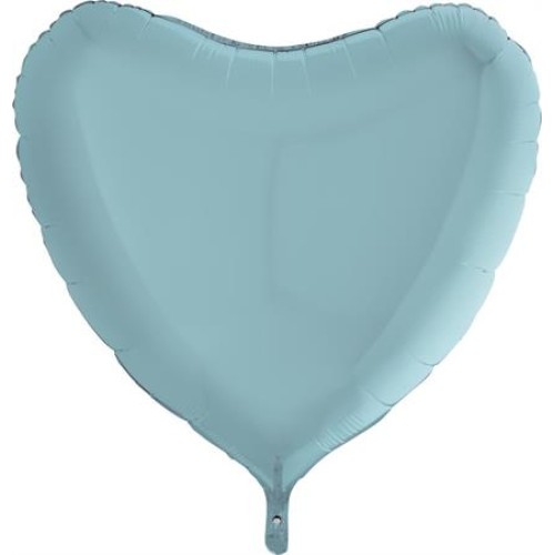 Сердце, пастельно-голубой металлик,  91см