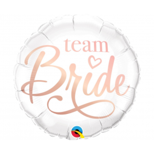 «Team Bride», valge, ümmargune