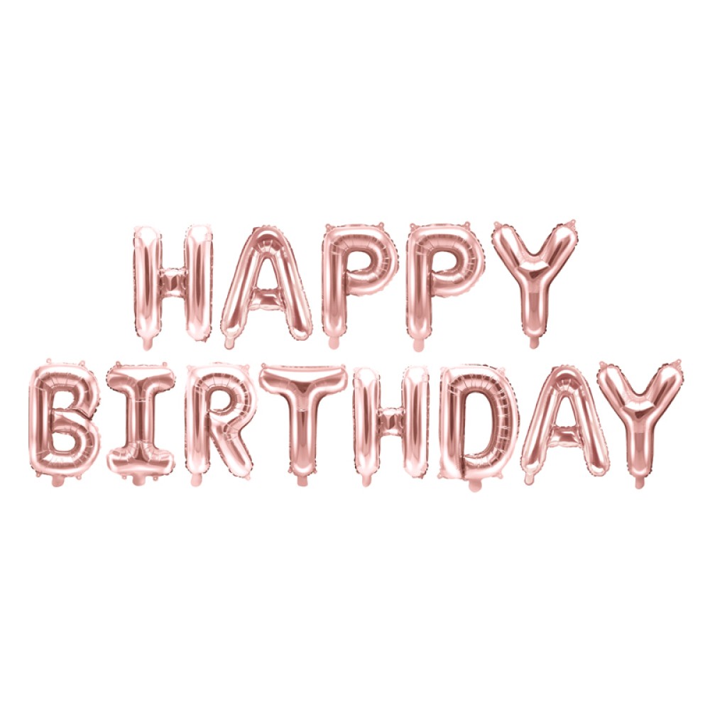 Foil letter balloon "HAPPY BIRTHDAY" pink gold