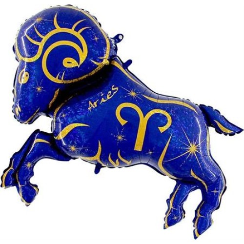Zodiac Aries, blue
