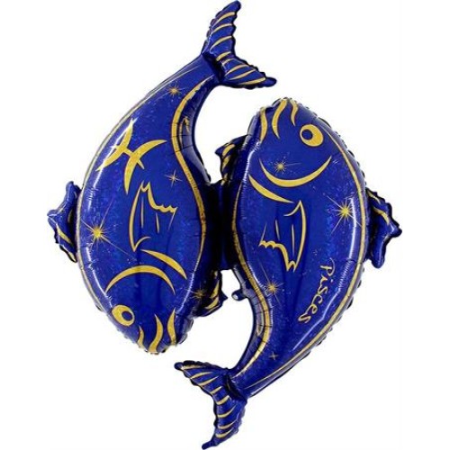 Знак зодиака Рыбы, синий