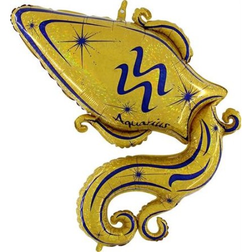 Zodiac Aquarius, golden