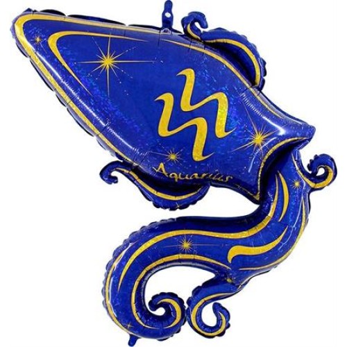 Zodiac Aquarius, blue