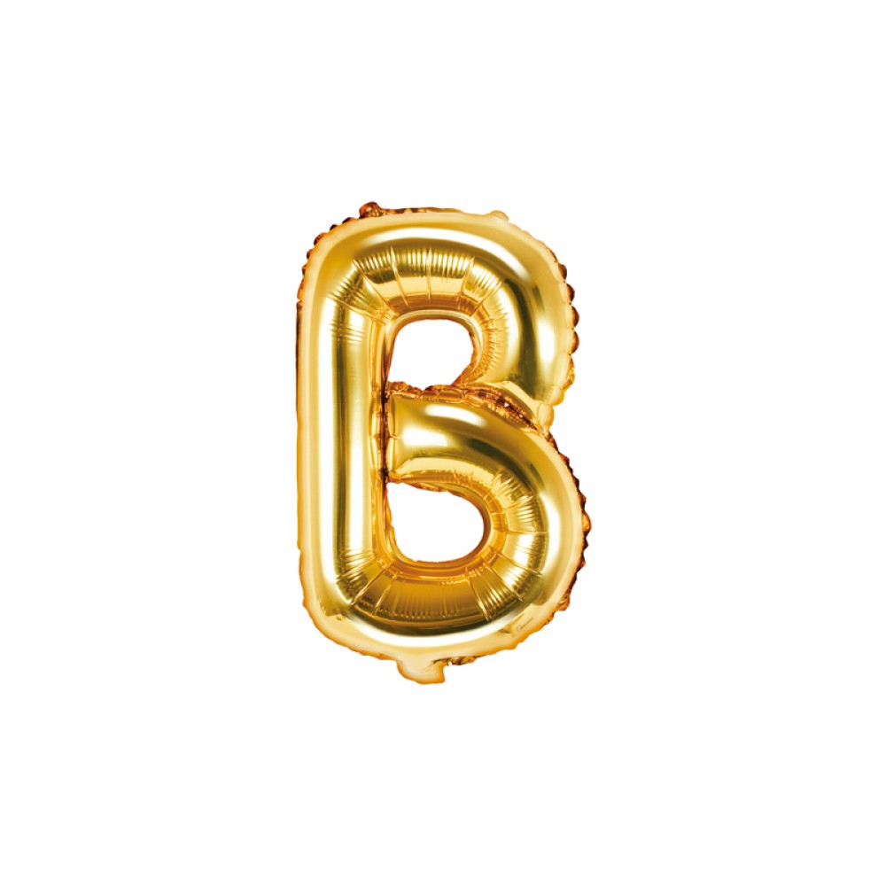 Фольгированный шар "БУКВА B" золотой