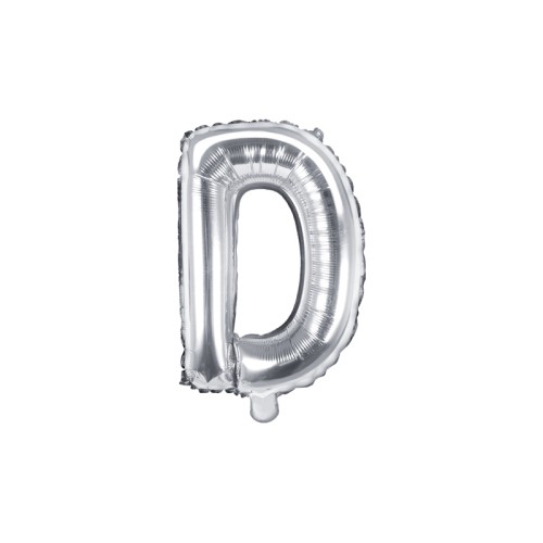 Foil balloon letter «D», silver