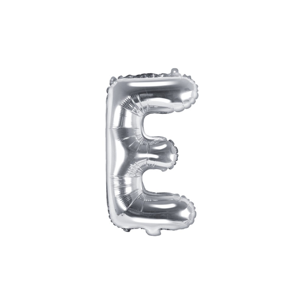 Foil balloon letter «E», silver