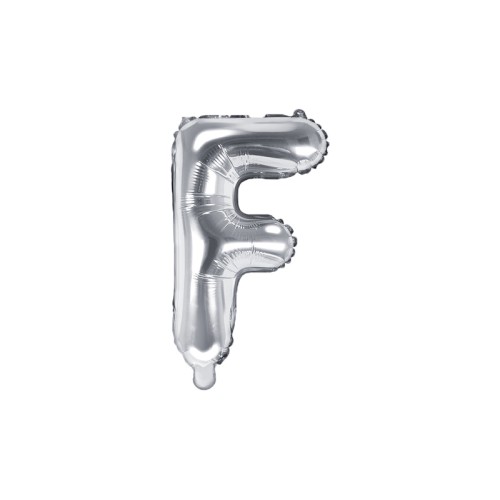 Foil balloon letter «F», silver