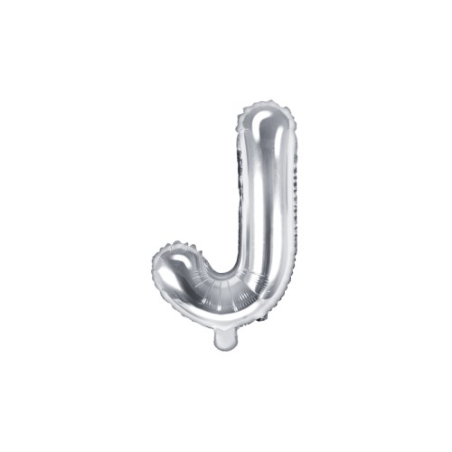 Foil balloon letter «J», silver