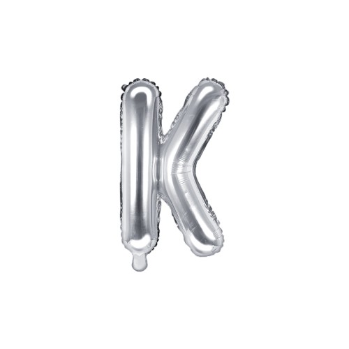 Foil balloon letter «K», silver