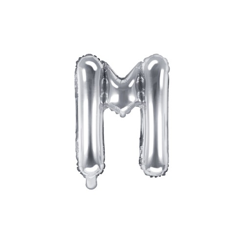 Foil balloon letter «M», silver