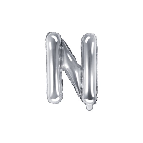 Foil balloon letter «N», silver
