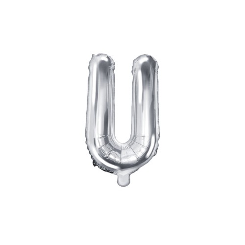 Foil balloon letter «U», silver