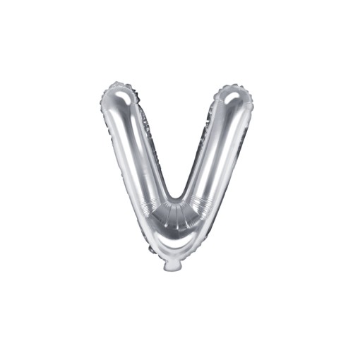 Foil balloon letter «V», silver