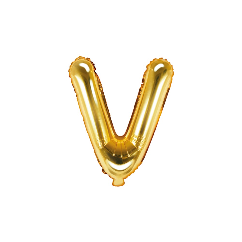 Foil balloon "LETTER V" gold