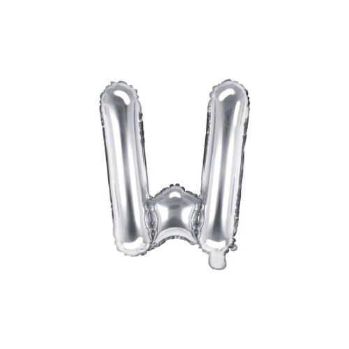 Foil balloon letter «W», silver