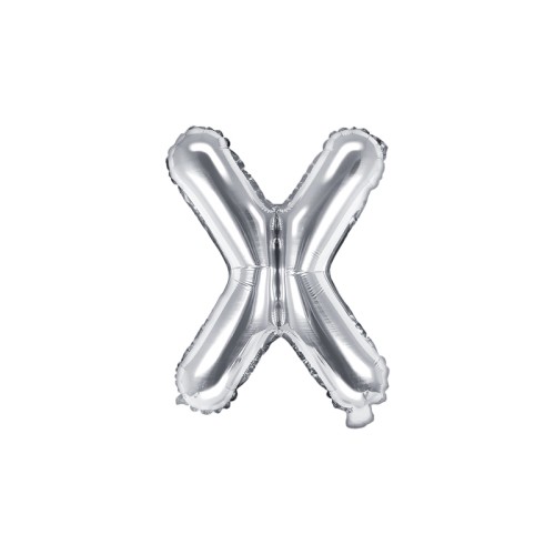 Foil balloon letter «X», silver