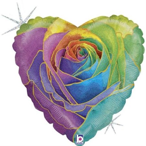Colorful rose, heart
