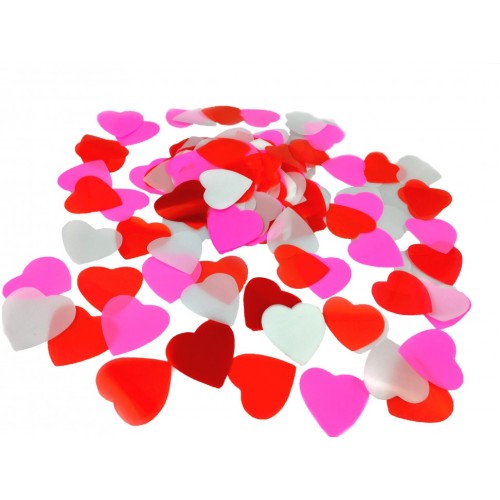 Läbipaistev konfettidega "värvilised südamed"