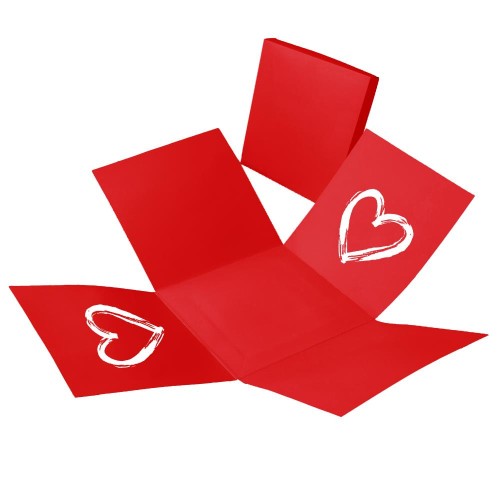 Коробка для шаров «красная с сердцем»