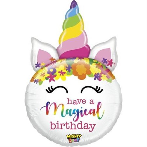 Единорог «Have a magical birthday», круглый, голова