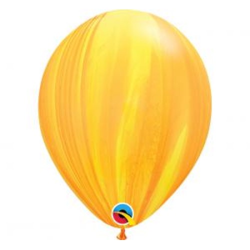 Латексный шар «жёлто-оранжевый мрамор»