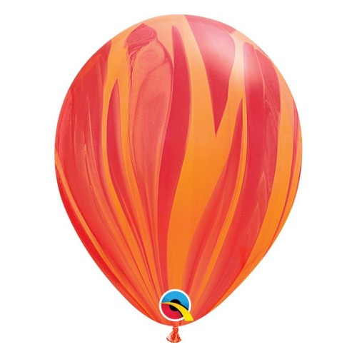 Латексный шар «оранжево-красный мрамор»