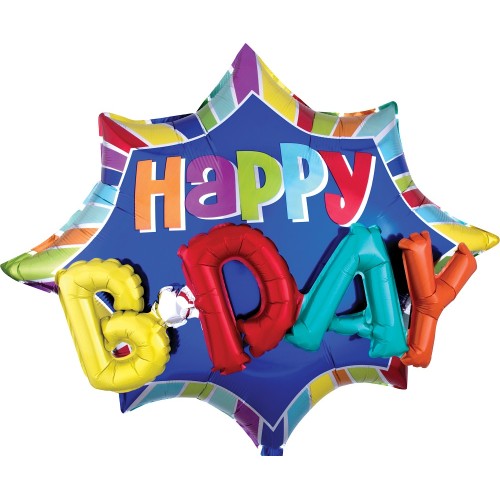 Foil balloon «Happy Birthday» 3D