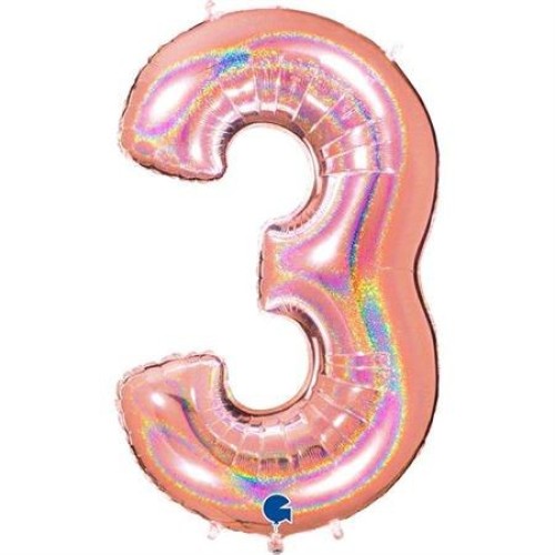Number «3» roosa-kuldne