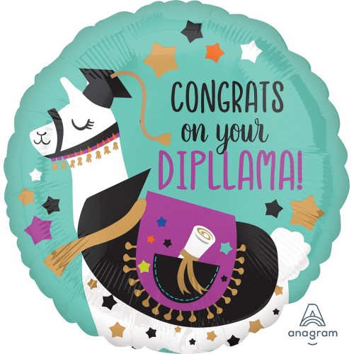 Foil balloon «Congrats on Your Dipllama»