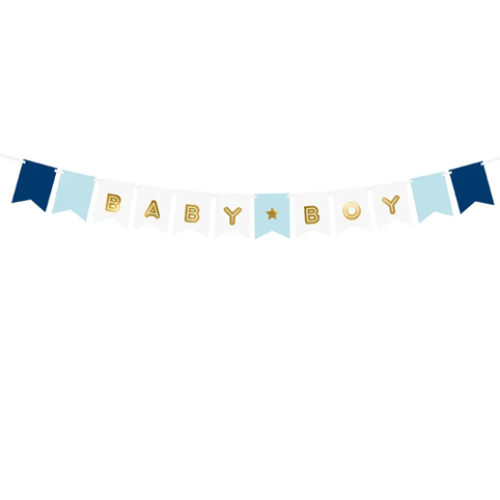 Banner "BABY BOY" made of paper