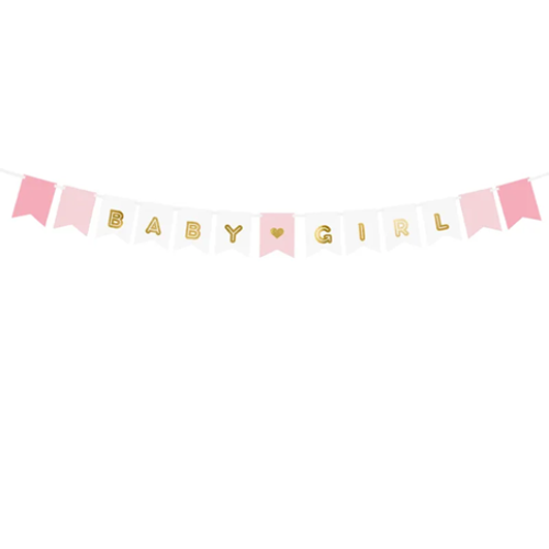 Banner "BABY GIRL" made of paper