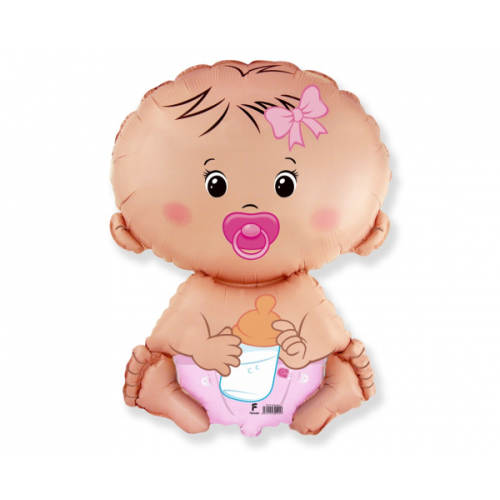 Фольгированный шар «Малышка с соской», розовый