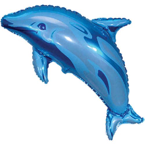 Фольгированный шар «Дельфин», голубой