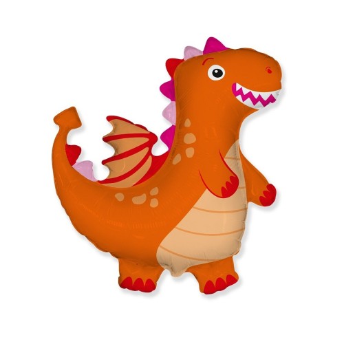Фольгированный шар «Динозавр», оранжевый