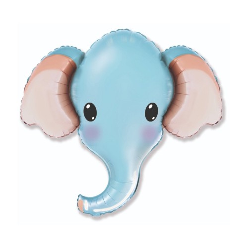 Фольгированный шар «Слон», голова, голубой