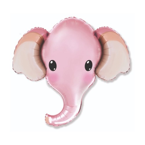 Foil balloon «Elephant», head, pink