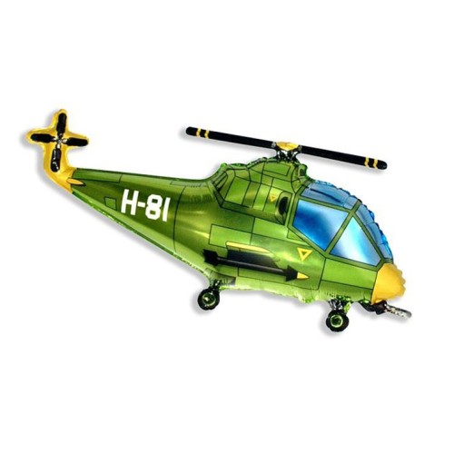 Foil balloon «Helicopter», green