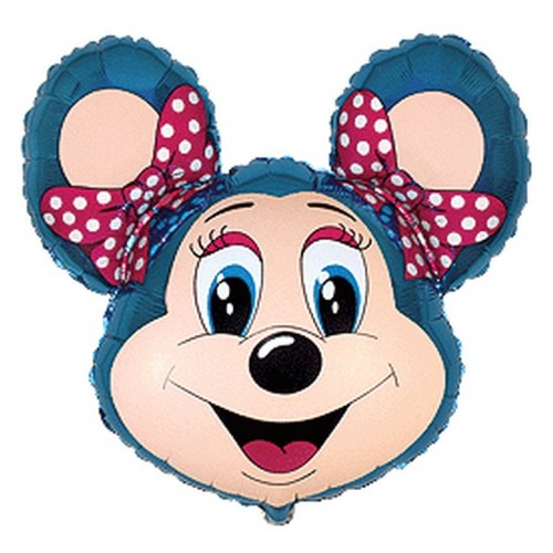 Фольгированный шар «Мышь», голова, синий