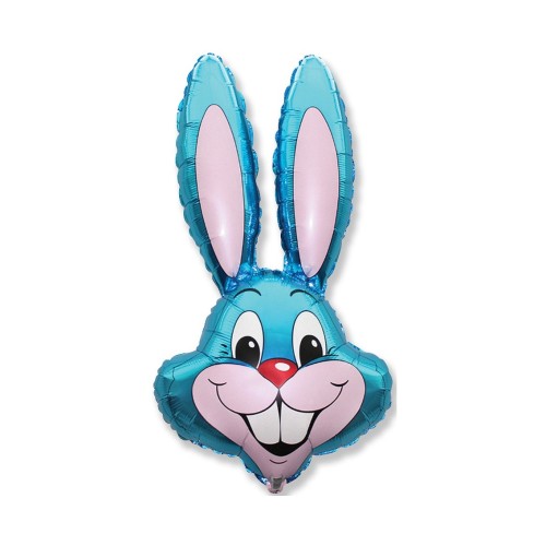 Foil balloon «Bunny», a head, blue