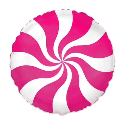 Foil balloon «Candy», fuchsia, round
