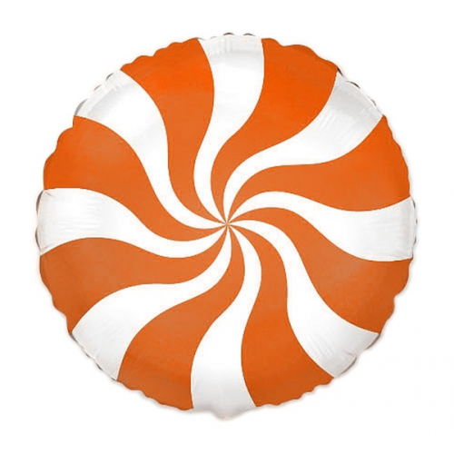 Foil balloon «Candy», orange, round