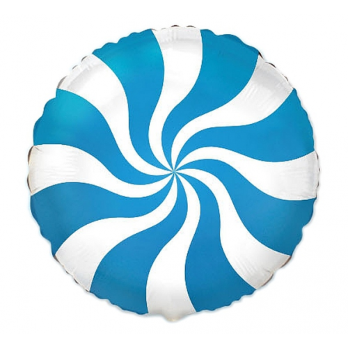 Фольгированный шар «Карамель», синий, круглый